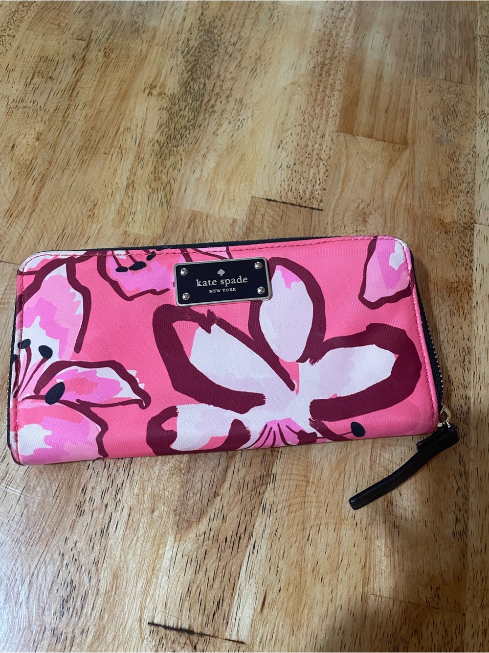 kate spade Pink Floral Zip-Around Wallet